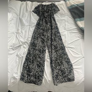 BCBG Black and White printed Jumpsuit